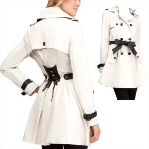 Bebe Contrast Trim Trench Coat